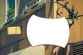Mock up. Empty blank signboard on classical architecture building. Royalty Free Stock Photo