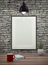 Mock up empty picture frame. Royalty Free Stock Photo