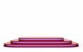 Red mock up of empty stage.Space to place your text or object. 3d render. Burgundy neon. Royalty Free Stock Photo