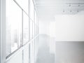 Mock up of empty white gallery interior and big Royalty Free Stock Photo