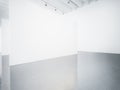 Mock up of empty white gallery interior. 3d render Royalty Free Stock Photo