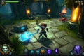 Mock-up of Fantasy RPG MOBA video game gameplay made with Generative AI.