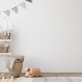 Mock up frame in children room interior background Royalty Free Stock Photo