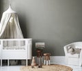 Mock up frame in cozy nursery interior background, Scandinavian style Royalty Free Stock Photo