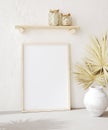 Mock up frame in home interior background close up Royalty Free Stock Photo