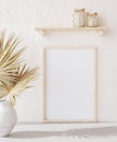 Mock up frame in home interior background close up Royalty Free Stock Photo