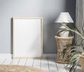 Mock up frame with minimal decor close up in home interior background Royalty Free Stock Photo