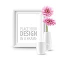 Mock up frame Wall of the interior background. Vector illustration Royalty Free Stock Photo