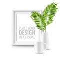 Mock up frame Wall of the interior background. Vector illustration Royalty Free Stock Photo