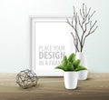 Mock up frame Wall of the interior background. Vector illustration Royalty Free Stock Photo