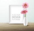 Mock up frame Wall of the interior background. Vector illustration Royalty Free Stock Photo