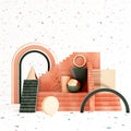 Mock up geometric abstract compositions illustrationted