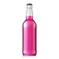 Mock Up Glass Raspberry Strawberry Cherry Lemonade Cola Clean Bottle Pink On White Background .