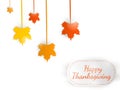 Mock-up for a greeting Thanksgiving cards, decorated with maple leaves Royalty Free Stock Photo