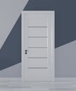 Mock up Ideas of door in room Geometric Wall Art Paint Design color ful on wooden floor.3D rendering