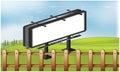 Mock up illustration of bill board advertising in a park Royalty Free Stock Photo