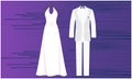 Mock up illustration of couple night dress on abstract background