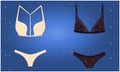 Mock up illustration of female lingerie set on abstract background Royalty Free Stock Photo