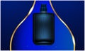 Mock up illustration of male perfume on abstract background