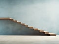 mock-up of indpoor stairs, front view from afar, space for text or product placement