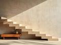 mock-up of indpoor stairs, front view from afar, space for text or product placement