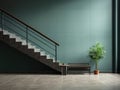 mock-up of indpoor stairs, front view from afar, space for text or product placement