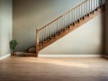 mock-up of indpoor stairs, front view from afar, space for text or product placement