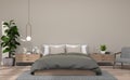 Mock up interior bedroom with furniture in modern contemporary style.