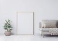 Mock up interior for minimal living room design on white background Royalty Free Stock Photo