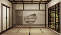 Mock up, Japanese empty room tatami mat Designing the most beautiful. 3D rendering