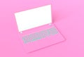 Mock up laptop pink color