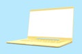 Mock up laptop yellow color