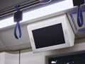 Mock up Lcd screen Blank digital frame display in Subway train