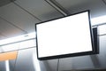 Mock up LCD Screen Blank digital tv Media display indoor building Subway station Royalty Free Stock Photo