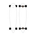 Mock-up for longboards. Mock up for white longboards with black wheels. isolated