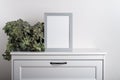 Mock up made from photo frame in scandinavian minimalist interior with succulents