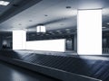 Mock up Media advertisement light box Airport Baggage carousel Royalty Free Stock Photo