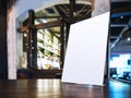 Mock up Menu frame on Table in Bar Restaurant cafe Royalty Free Stock Photo