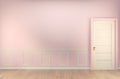 Mock up Modern Pink chidren room interior minimal design. 3D rendering