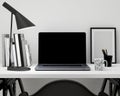 Mock up modern workspace template mock up background