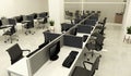 Mock up Office business - beautiful big room office room and conference table, modern style. 3D rendering