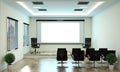 Mock up Office business - beautiful boardroom meeting room and conference table, modern style. 3D rendering