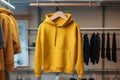A mock-up of an oversize hoodie with a hood and pocket