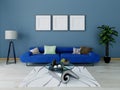 Mock up a perfect living room with a fashionable comfortable sofa