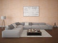 Mock up a perfect living room and large bright corner sofa