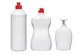 Mock-up plastic bottles. Detergent, cleaning products. 3D render