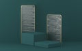 Mock up podium for product presentation two cubes with textured glass panels 3D