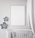 Mock up poster frame in children room, scandinavian style interior background, Royalty Free Stock Photo