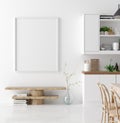 Mock up poster frame in kitchen interior background, Scandinavian style Royalty Free Stock Photo