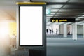 Mock up Poster media template Ads display in Subway station escalator Royalty Free Stock Photo